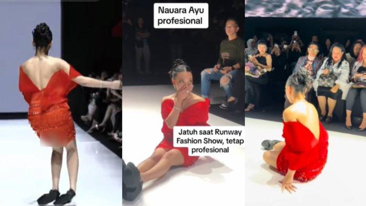 Naura Ayu jatuh saat catwalk