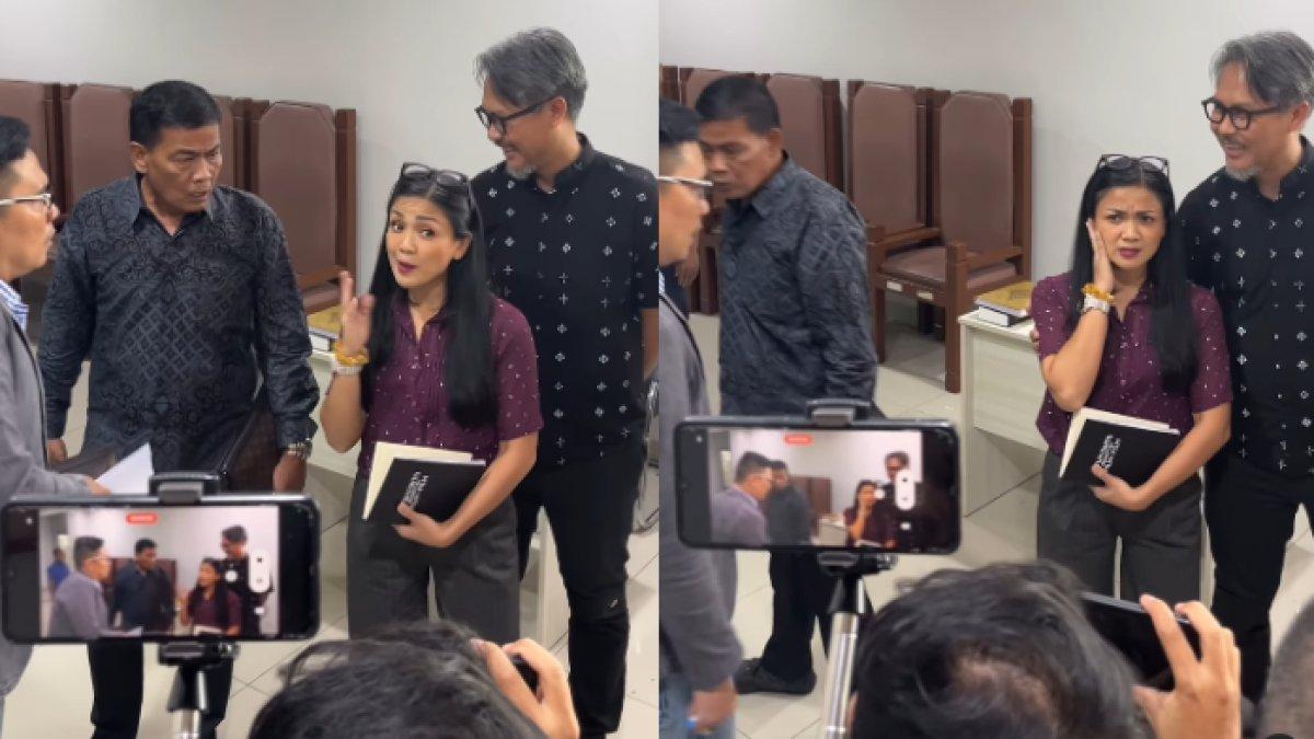 Nirina Zubir dan Ernest Syarif menghadapi 3 pria yang merupakan pengacara dari Riri Khasmita.