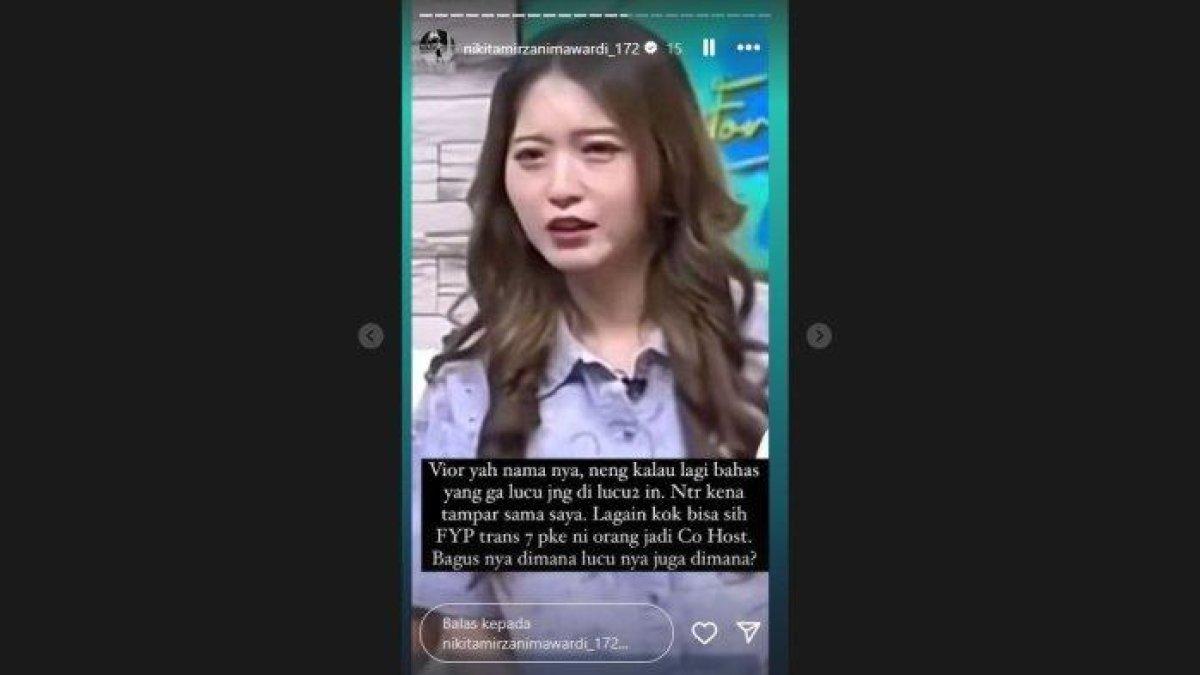 Selebgram Vior kena semprot Nikita Mirzani gara-gara bercanda soal penjemputan paksa Laura Meizani alias Lolly di apartemennya