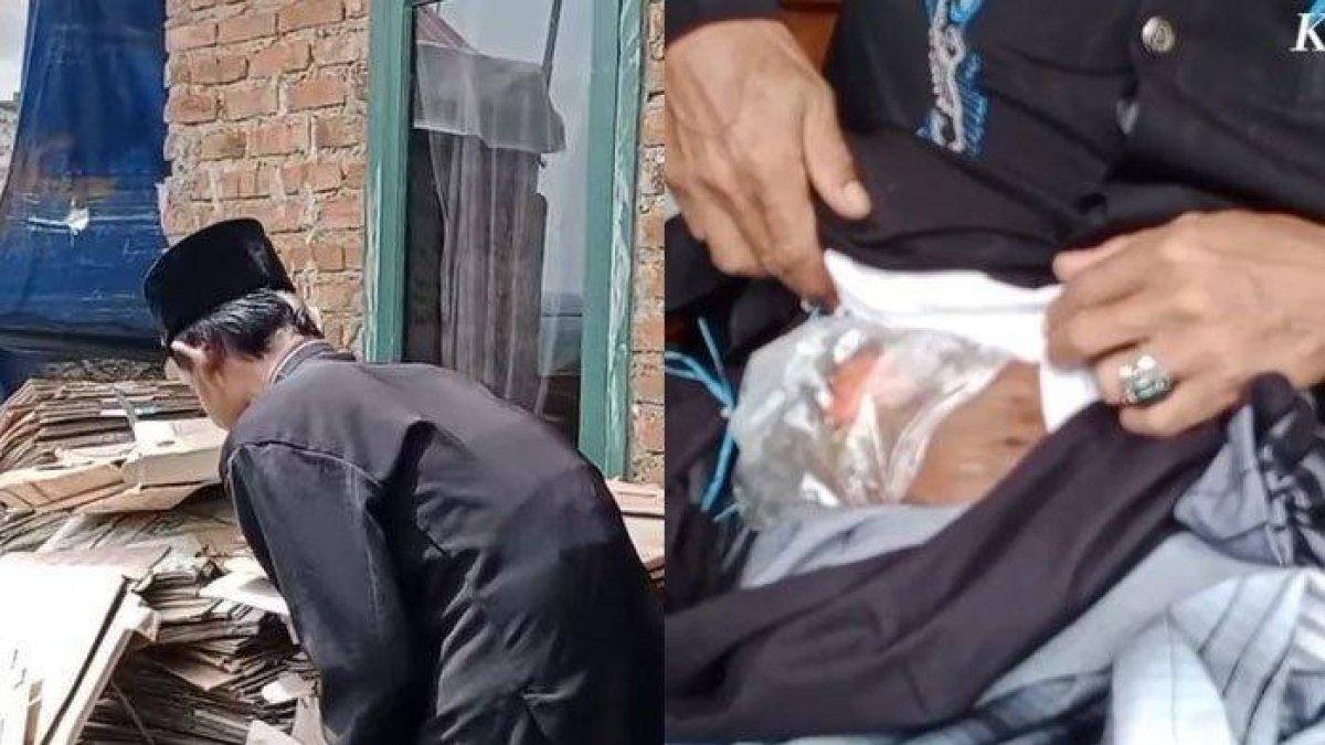 Pak Yayat, seorang pencari rongsokan asal Desa Sukatani, Kecamatan Cilawu, Garut, Jawa Barat. Ia mengalami penyakit usus bocor yang dideritanya selama 10 tahun