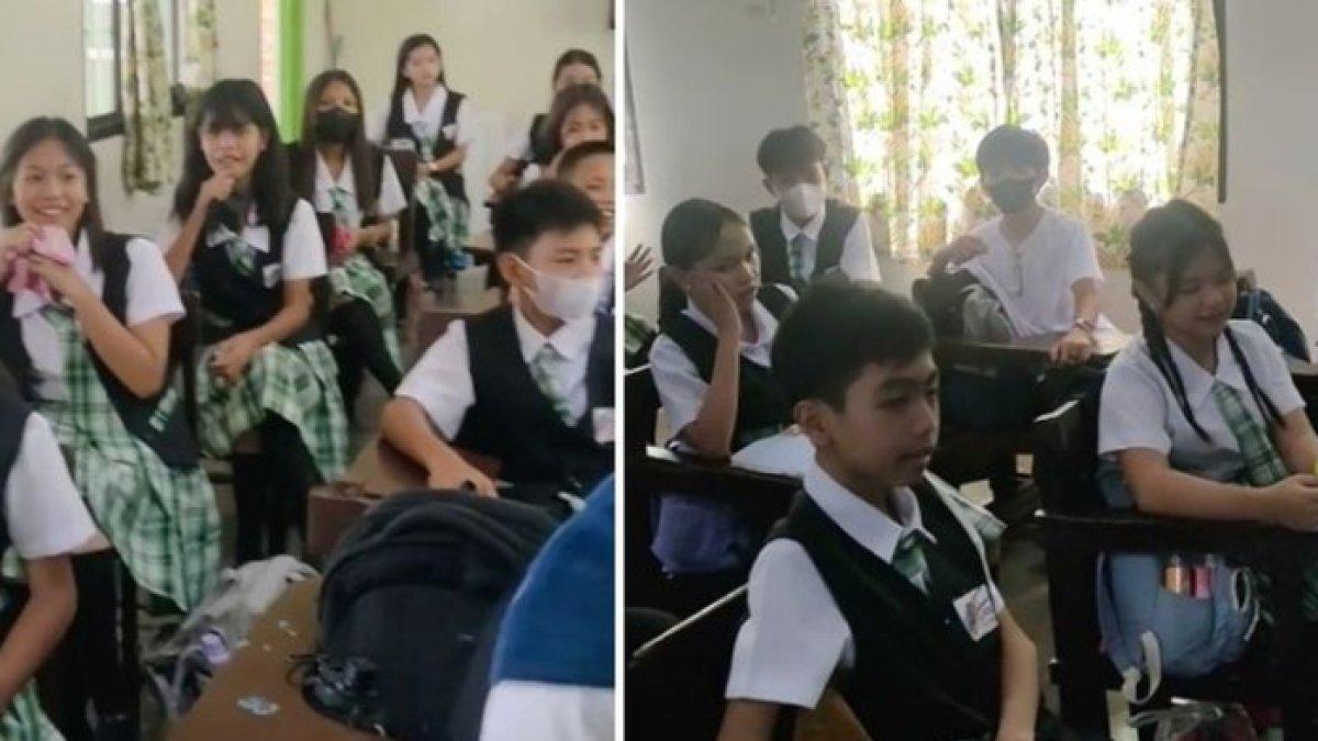 Para siswa di Filipina menyanyikan lagu Rasa Sayange