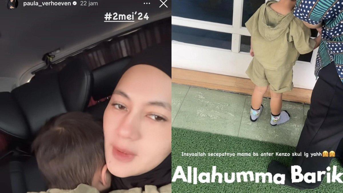 Paula Verhoeven curhat terakhir kali antar Kenzo sekolah pada tanggal 2 Mei 2024 lalu.