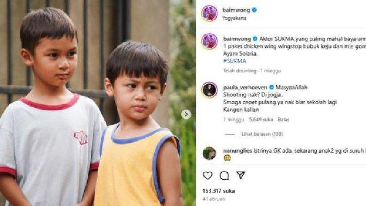 KOMENTAR PAULA - Kedua anaknya kini berada di Yogyakarta untuk ikut syuting dalam film terbaru Baim Wong.