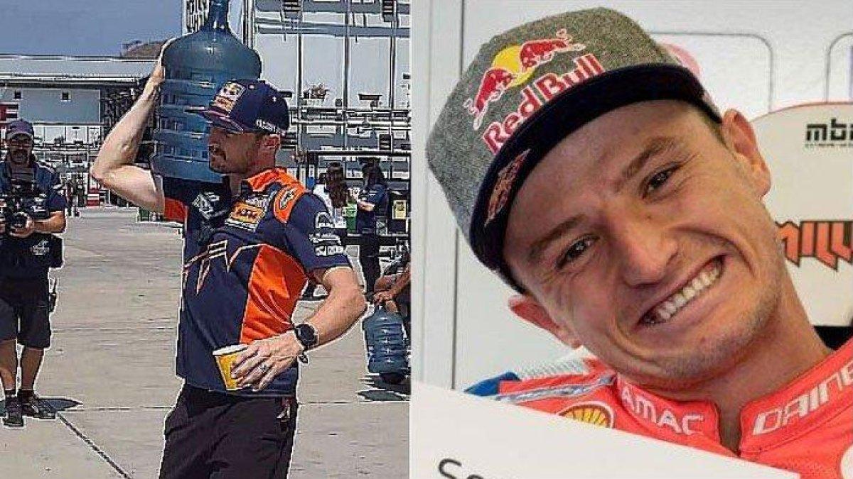 Pembalap MotoGP Jack Miller viral panggul galon air mineral di Sirkuit Internasional Pertamina Mandalika