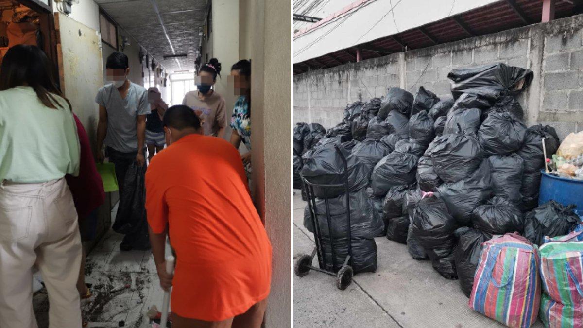 Pemilik kontrakan di Thailand syok salah satu penyewa menumpuk sampah hampir setinggi langit-langit kamar.