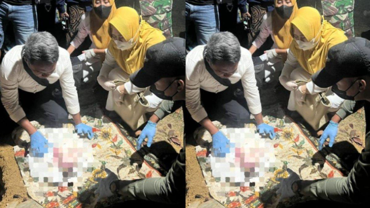 Pemilik lahan di Sumenep kaget saat akan cari rumput malah temukan mayat bayi laki-laki terbungkus seragam sekolah.