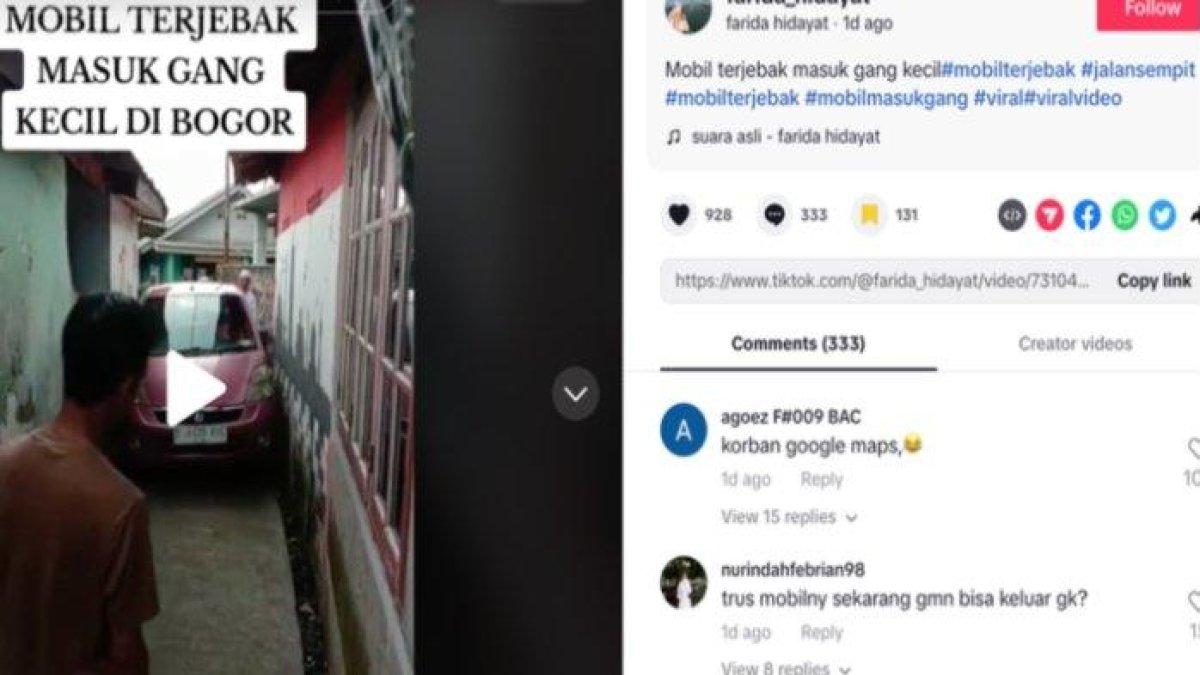 Pemilik mobil ngeri lewati gang sempit gegara ikuti google maps