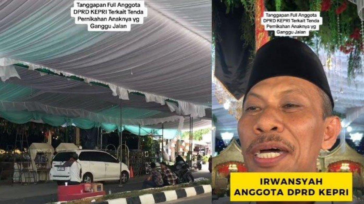 Pemilik tenda hajatan tutup dua lajur jalan utama ternyata anggota DPRD Kepri