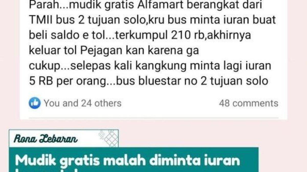 Pemudik gratis curhat dimintai patungan bayar e-toll
