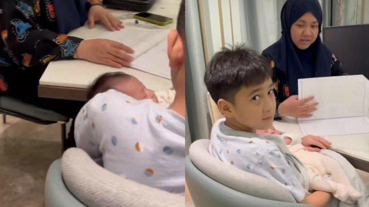 Penampakan wajah asli Lily bocor saat digendong Rafathar.