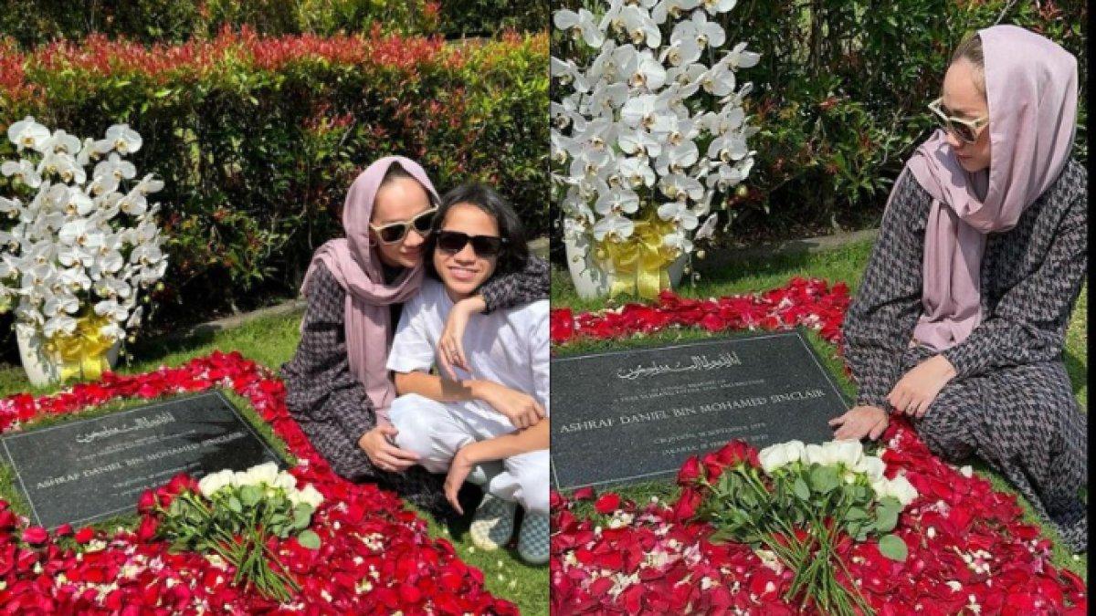 Penampilan BCL saat ziarah ke makam Ashraf Sinclair