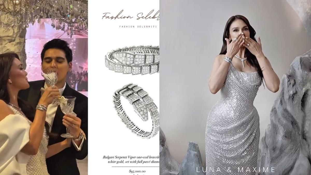 Penampilan Luna Maya saat gelar pesta resepsi di Jakarta, gelangnya jadi sorotan, harganya fantastis.