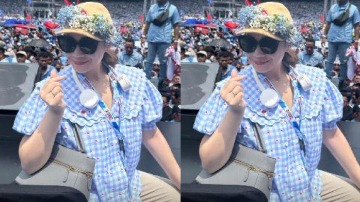 Penampilan Nagita Slavina ikut kampanye paslon 02