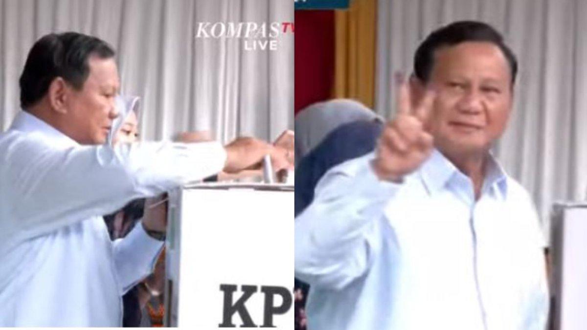 Penampilan Prabowo Subianto saat nyoblos ke TPS, nyaman pakai baju kebangaan