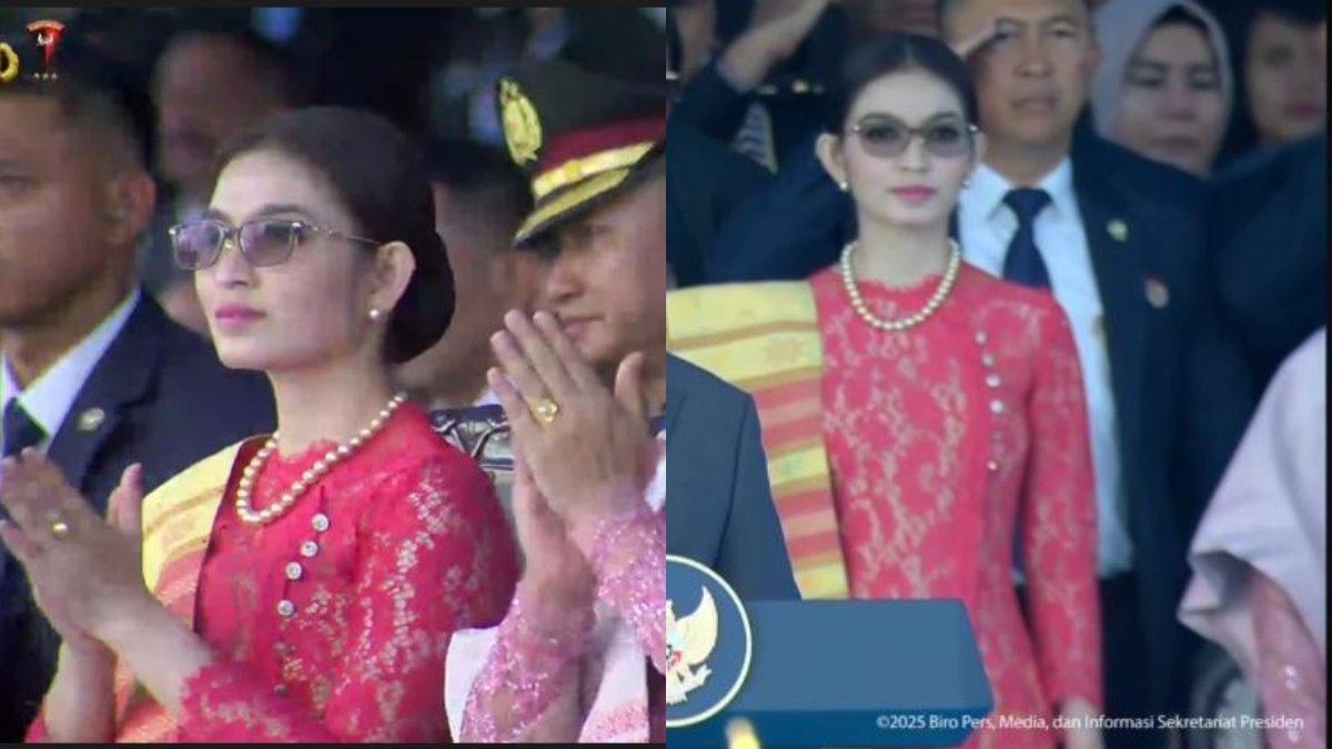 PENAMPILAN SELVI ANANDA DI HUT BHAYANGKARA - Istri Wakil Presiden Gibran Rakabuming Raka itu tampil memukau dengan busana bernuansa tradisional yang berpadu harmonis dengan sentuhan modern.