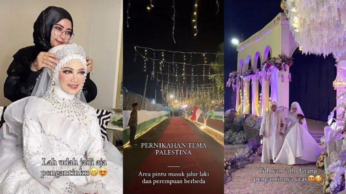 Pengantin asal Bangkalan, Madura, gelar pesta pernikahan tema Palestina