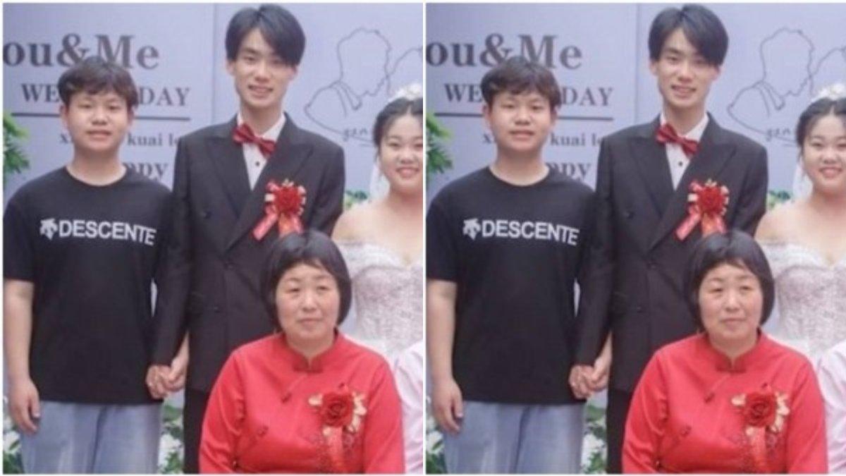 Pengantin pria bergandengan tangan dengan pria lain di hari pernikahannya