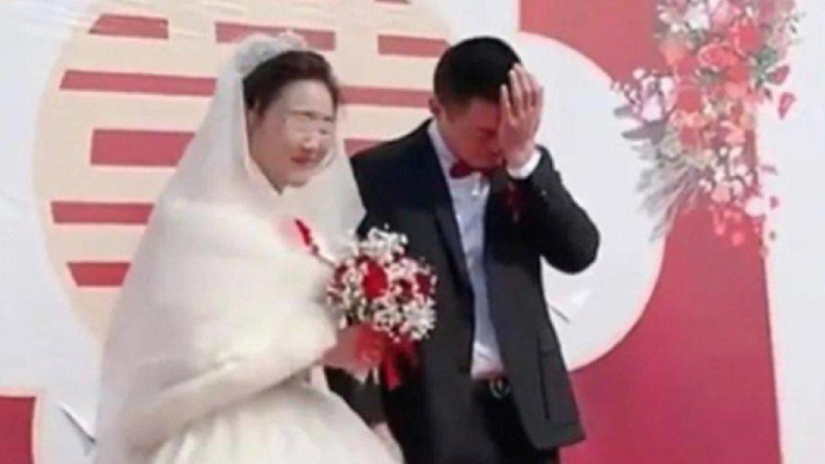 Pengantin pria di China menangis sepanjang pernikahan, reaksi istri biki ngakak.
