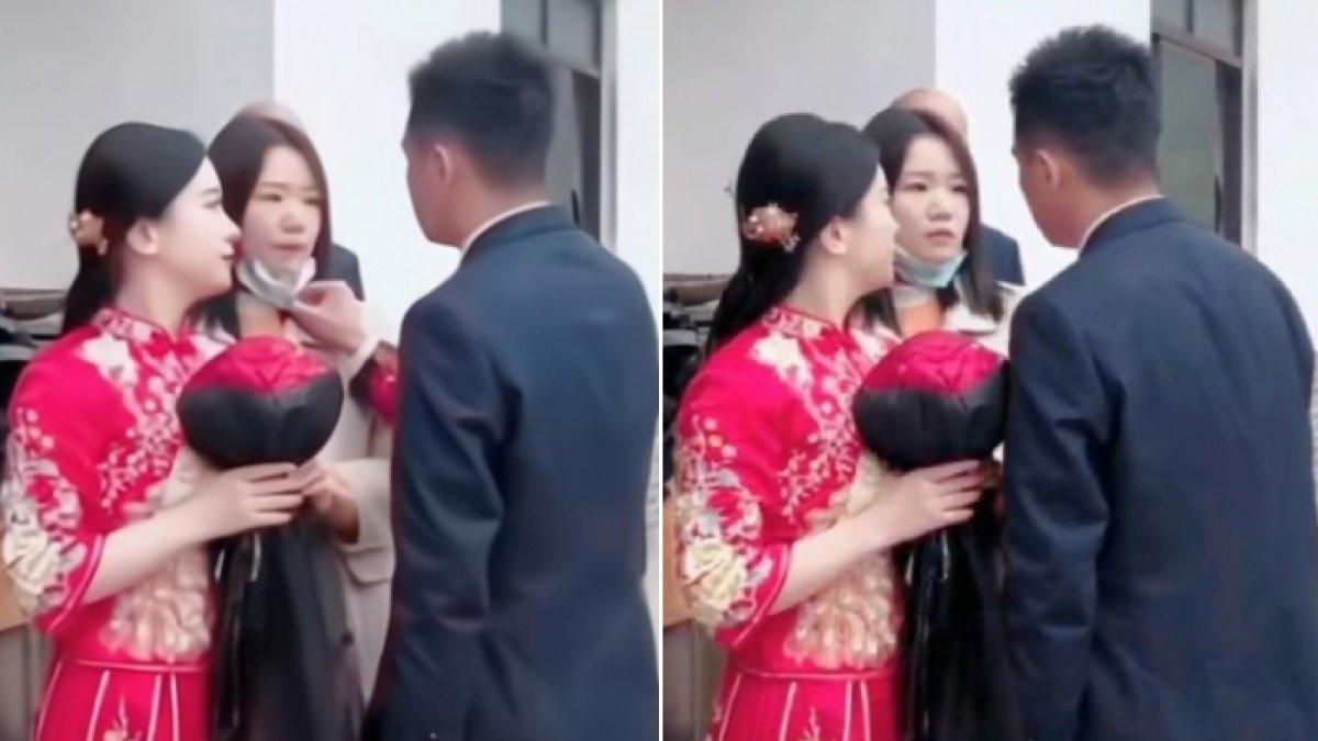 Pengantin pria di China syok lihat wanita yang dulu dicintainya dampingi pengantin wanita.