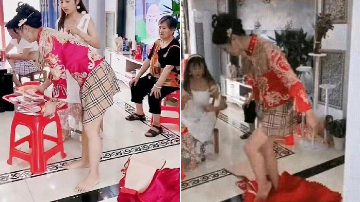 Pengantin wanita di China melepas gaun dan membatalkan pernikahan karena mertua mengejek ayahnya yang cacat.