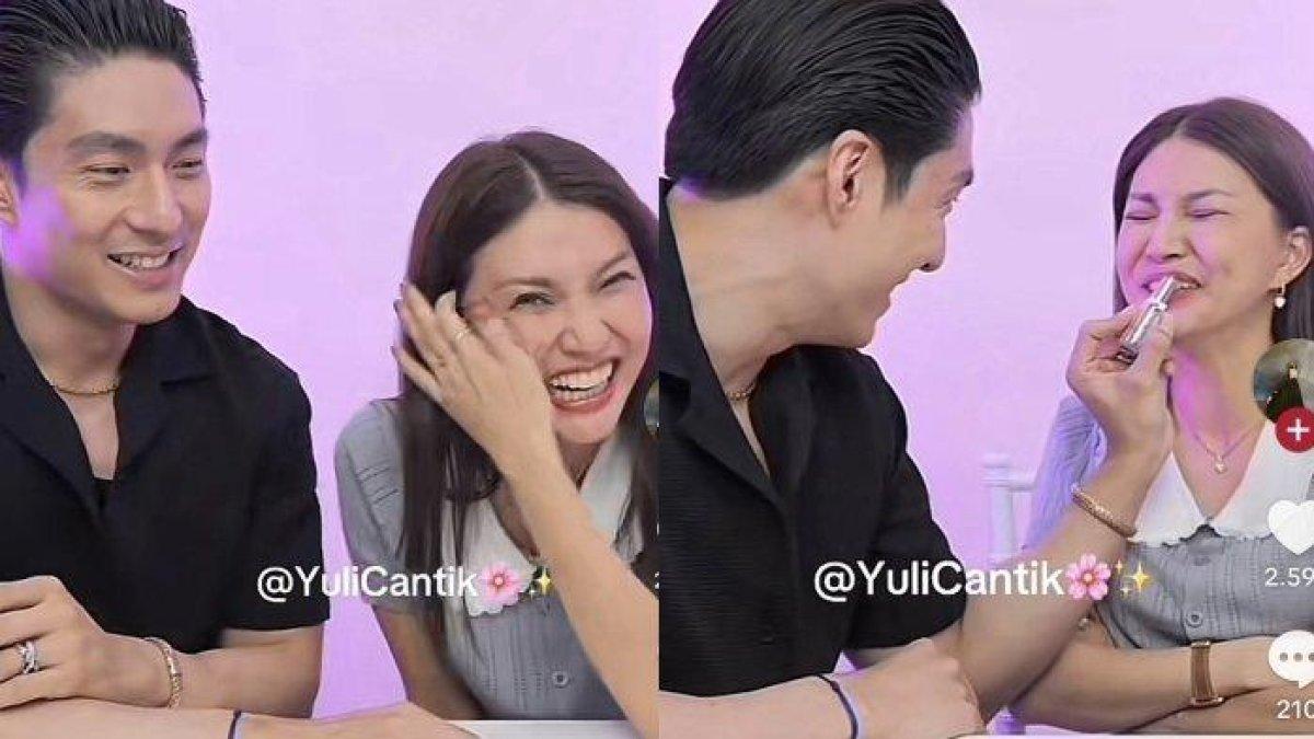 UCAP SAYANG - Pengusaha Giorgio Antonio keceplosan panggil artis Sarwendah dengan sebutan sayang saat live jualan, dicapture (26/6/2025). Janda presenter Ruben Onsu bereaksi.