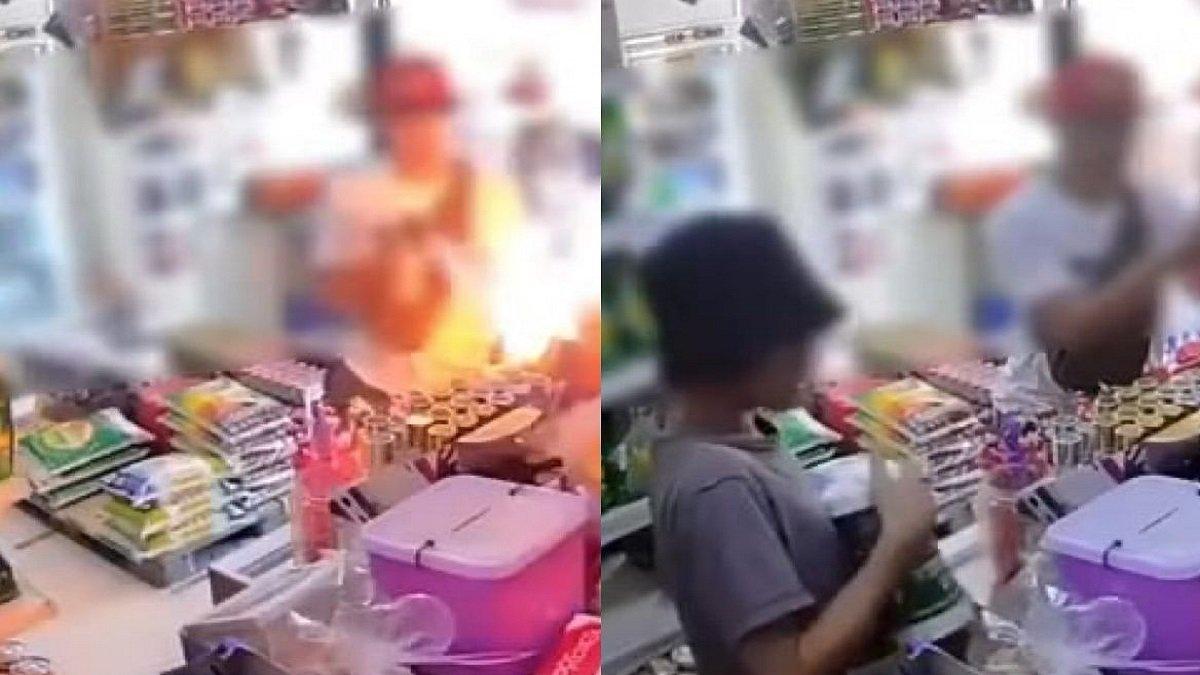 Perampok dengan senjata obat nyamuk semprot dan korek api.