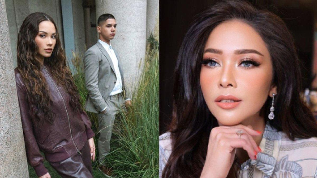 Maia Estianty berdiri di dekat Al Ghazali dan Alyssa Daguise