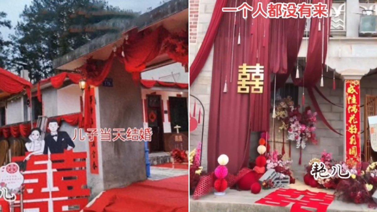 Pernikahan megah di China berakhir tragis, meja untuk ribuan tamu kosong, tak ada yang datang.
