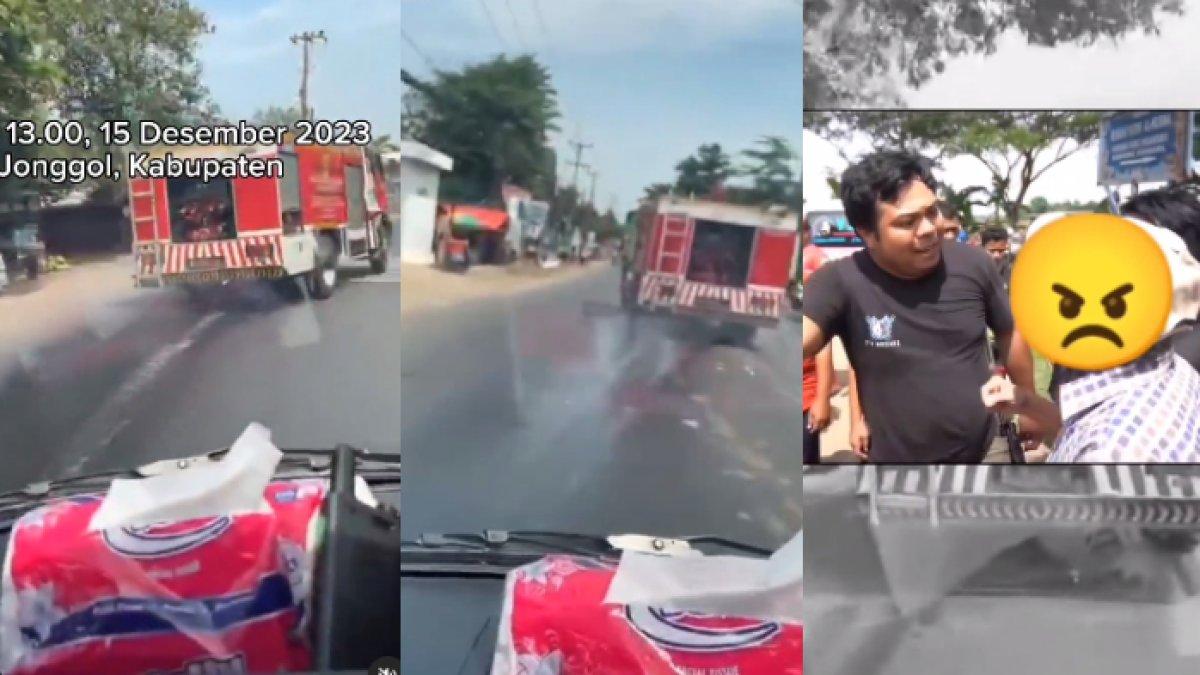 Petugas pemadam kebakaran meradang perjuangannya untuk sampai ke lokasi kejadian seolah tak dihargai pemilik lapak yang kebakaran