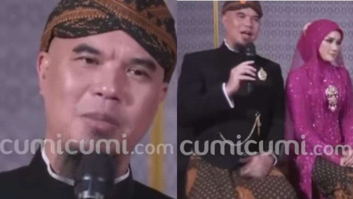 PIDATO AHMAD DHANI - Pidato Ahmad Dhani mencuri perhatian saat berbicara di hadapan tamu undangan dalam acara resepsi pernikahan sang putra sulung, Al Ghazali.