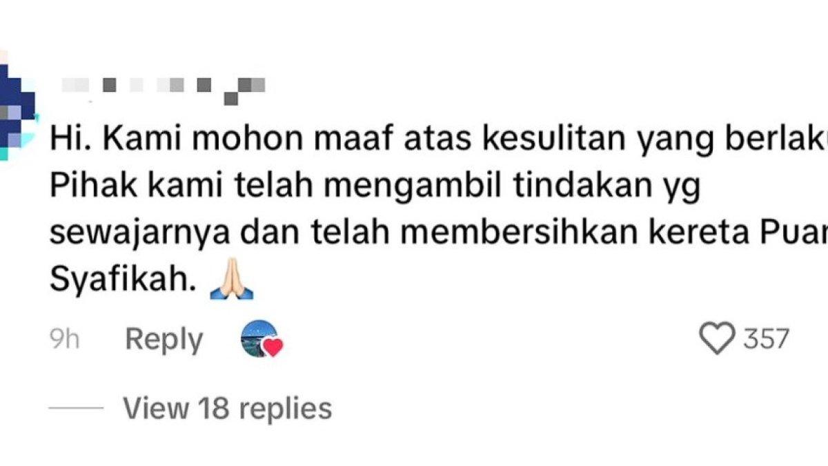 Pihak perusahaan juga meminta maaf