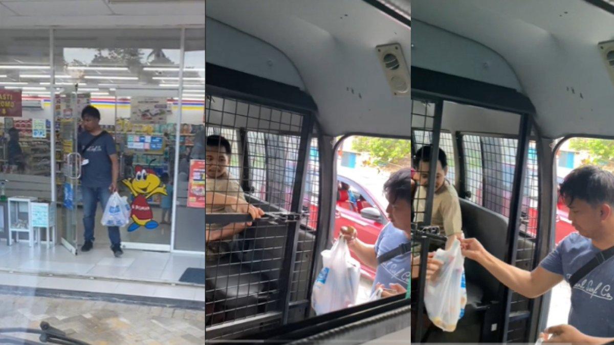 Polisi kabulkan permintaan tahanan dengan membelikan makanan dan minuman di minimarket