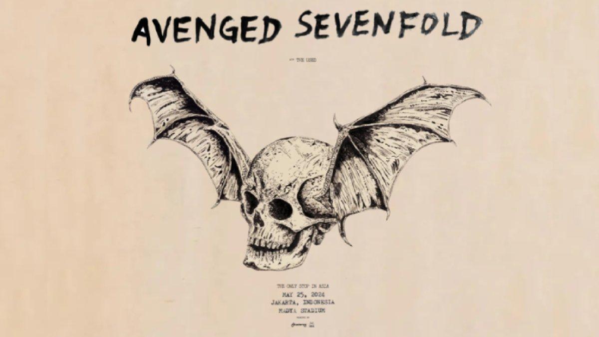 Poster konser Avenged Sevenfold di Jakarta.