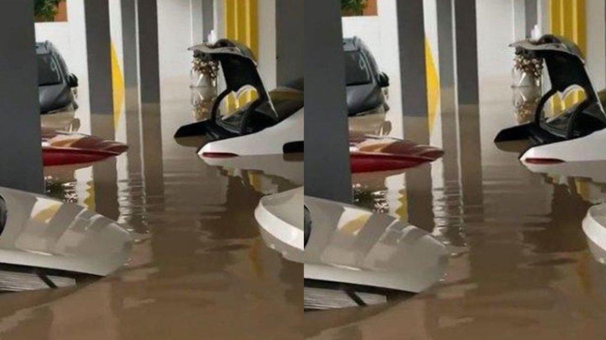 RUMAH PARTO KEBANJIRAN - Potret 6 mobil mewah Parto terendam banjir pada 2020 silam.
