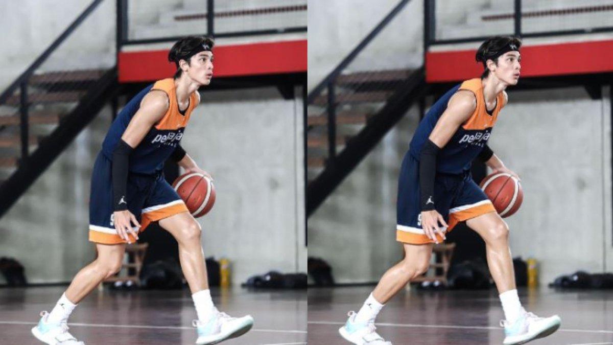 Potret Eddy Maliq Meijer saat bermain basket