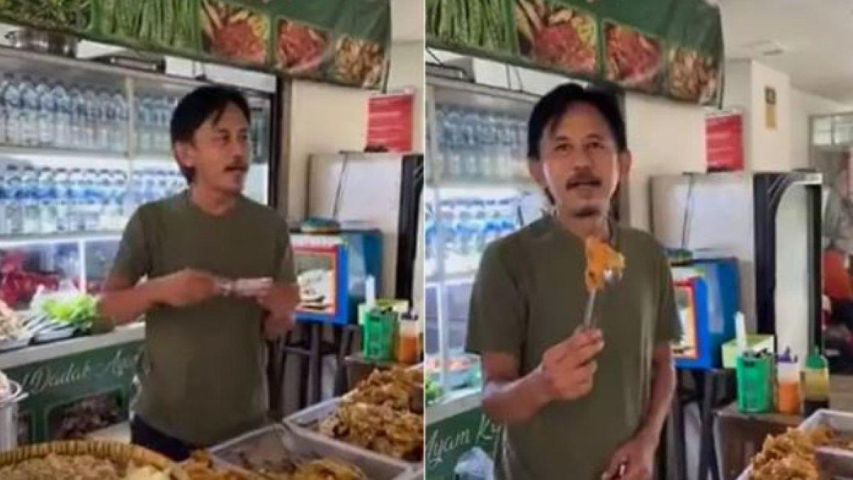 Potret Epy Kusnandar jualan di kantin