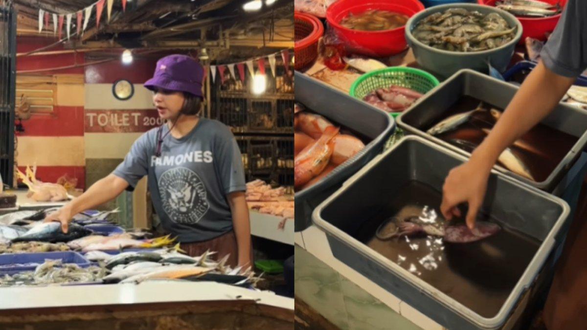 Potret Indah Permatasari belanja di pasar tradisional (2)