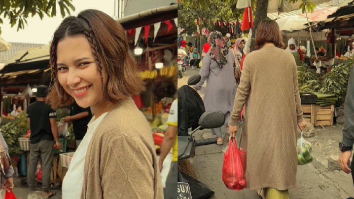 Potret Indah Pertamasari setelah belanja ke pasar