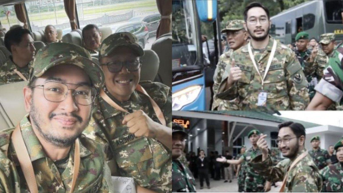 JEJE IKUT RETREAT -  Potret Jeje Govinda ikut retreat di Magelang, tampil gagah berseragam loreng.