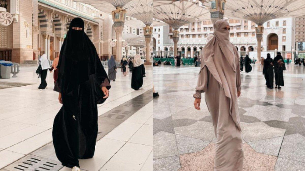 Potret Paula Verhoeven memakai hijab saat umroh