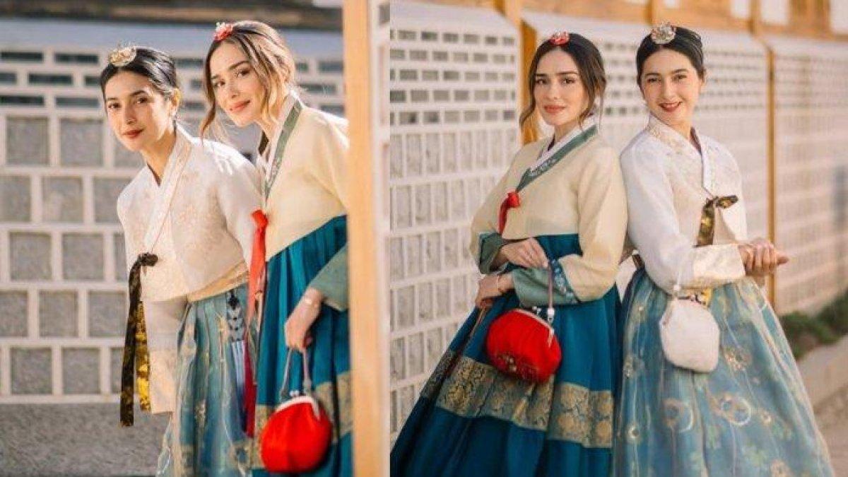 POSE KENAKAN KIMONO - Potret Yasmine Wildblood bersama Nabil Syakieb mengenakan Kimono saat berlibur ke Jepang.