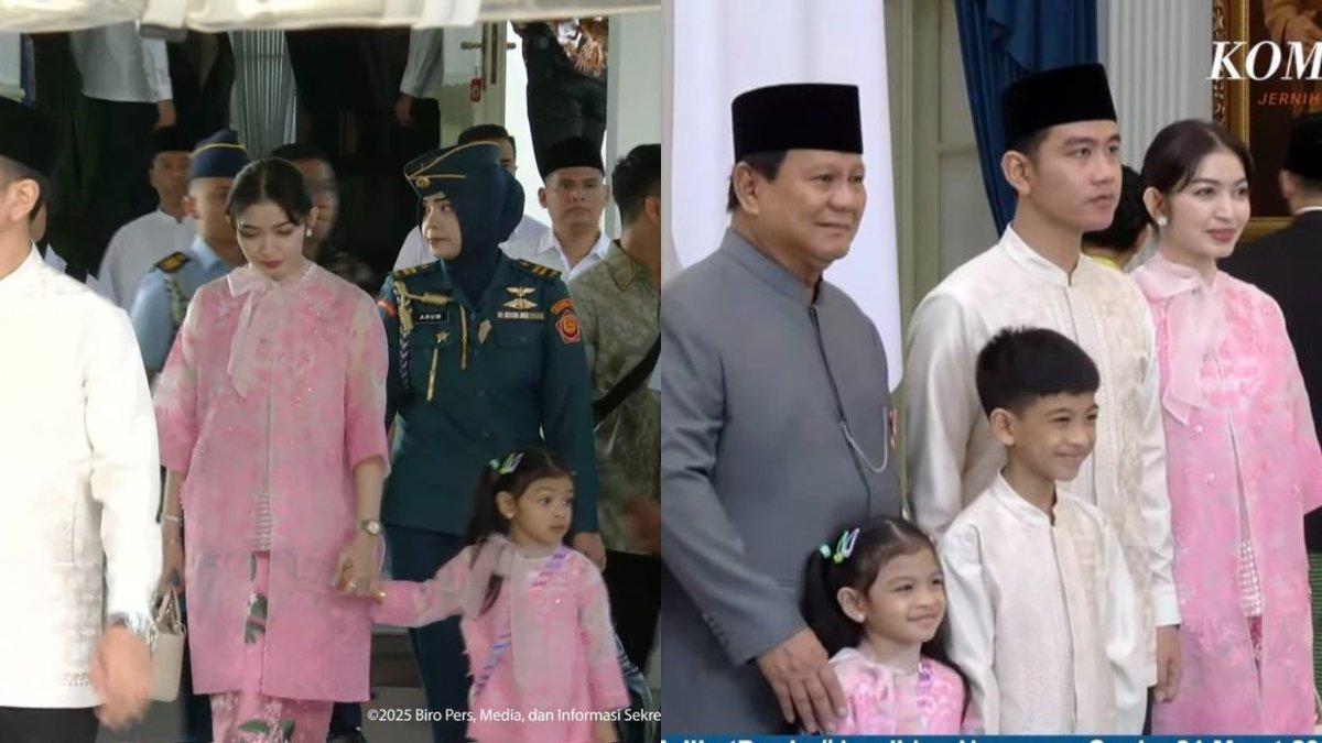 BUSANA SELVI ANANDA SAAT LEBARAN - Potret busana lebaran Selvi Ananda hadiri open house di Istana Merdeka, tampil anggun bernuansa pink.