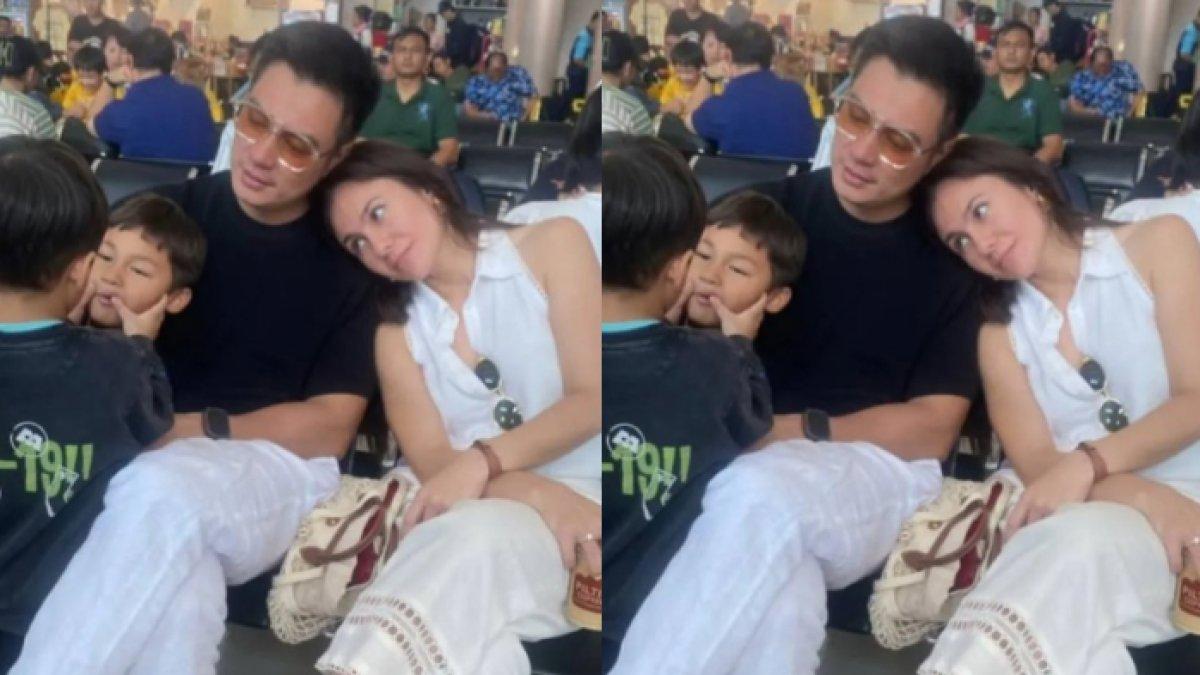 KEDEKATAN WULAN DAN BAIM - Potret kedekatan Baim Wong dan Wulan Guritno. Mantan Sabda Aheesa tak canggung bersandar di bahu duda dua anak tersebut.