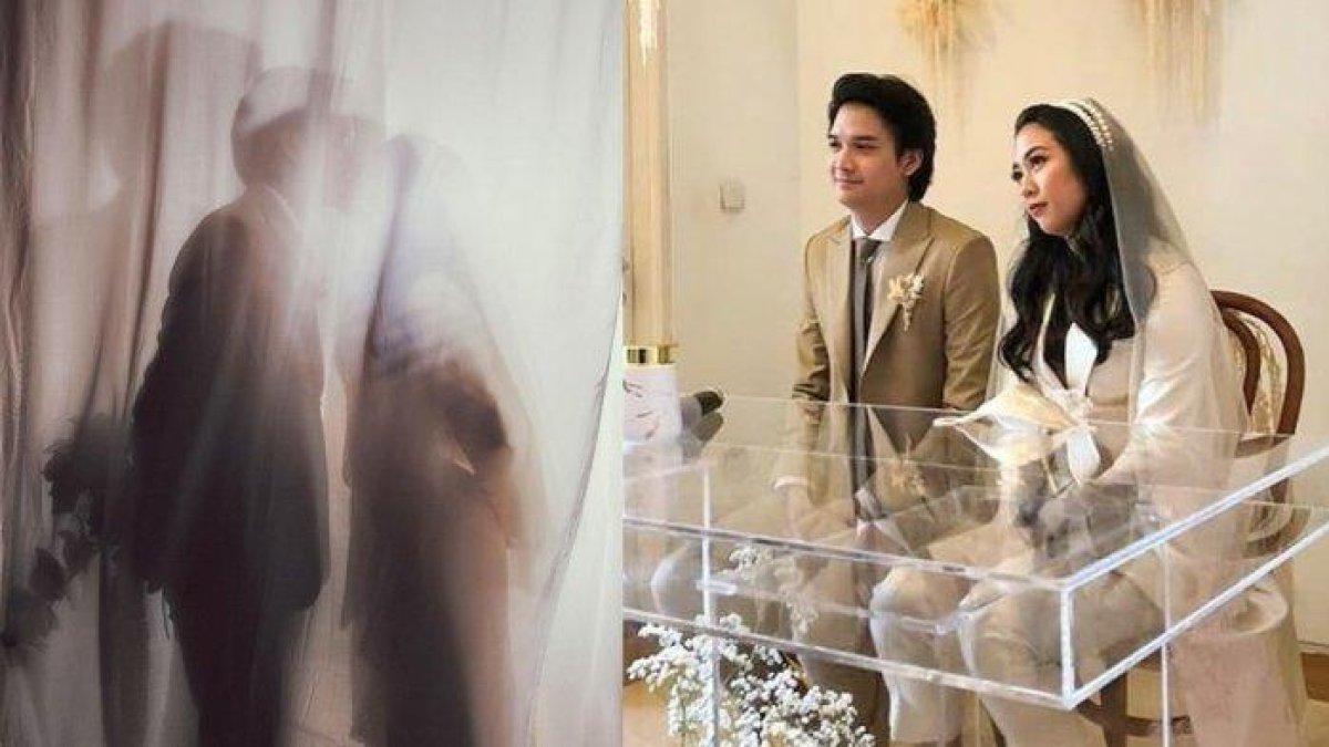 Potret pernikahan Baskara Mahendra dengan Sherina Munaf.
