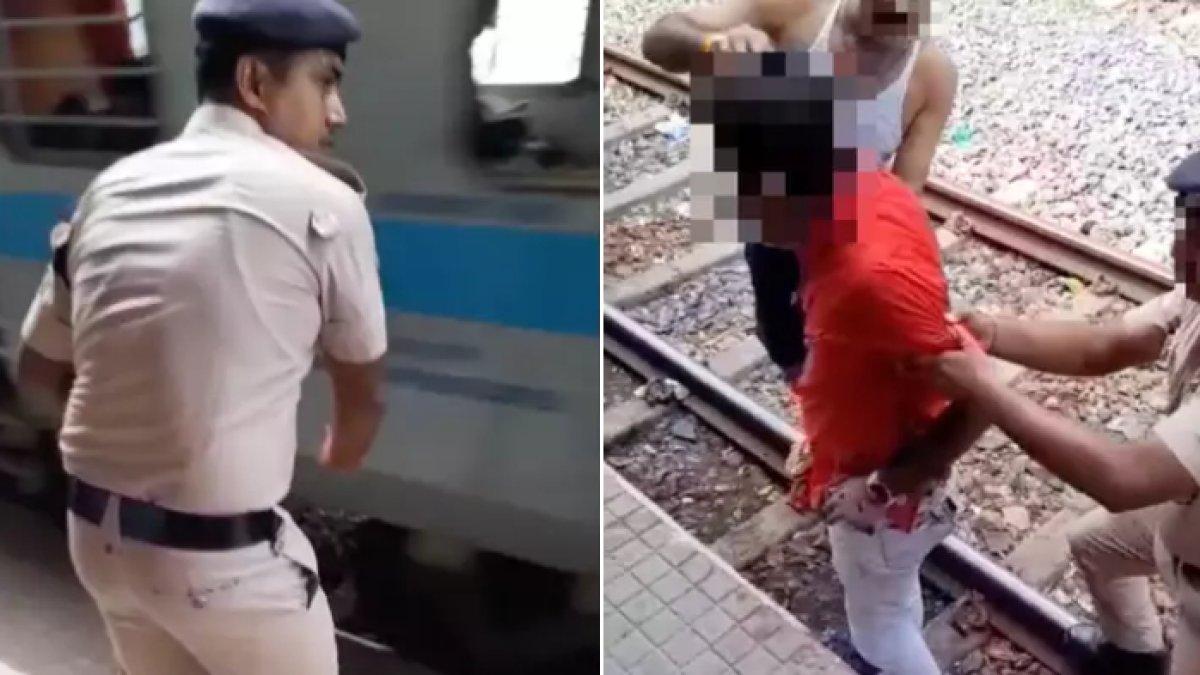 Prateek Kumar, pria India jatuh ke rel saat kereta melaju.