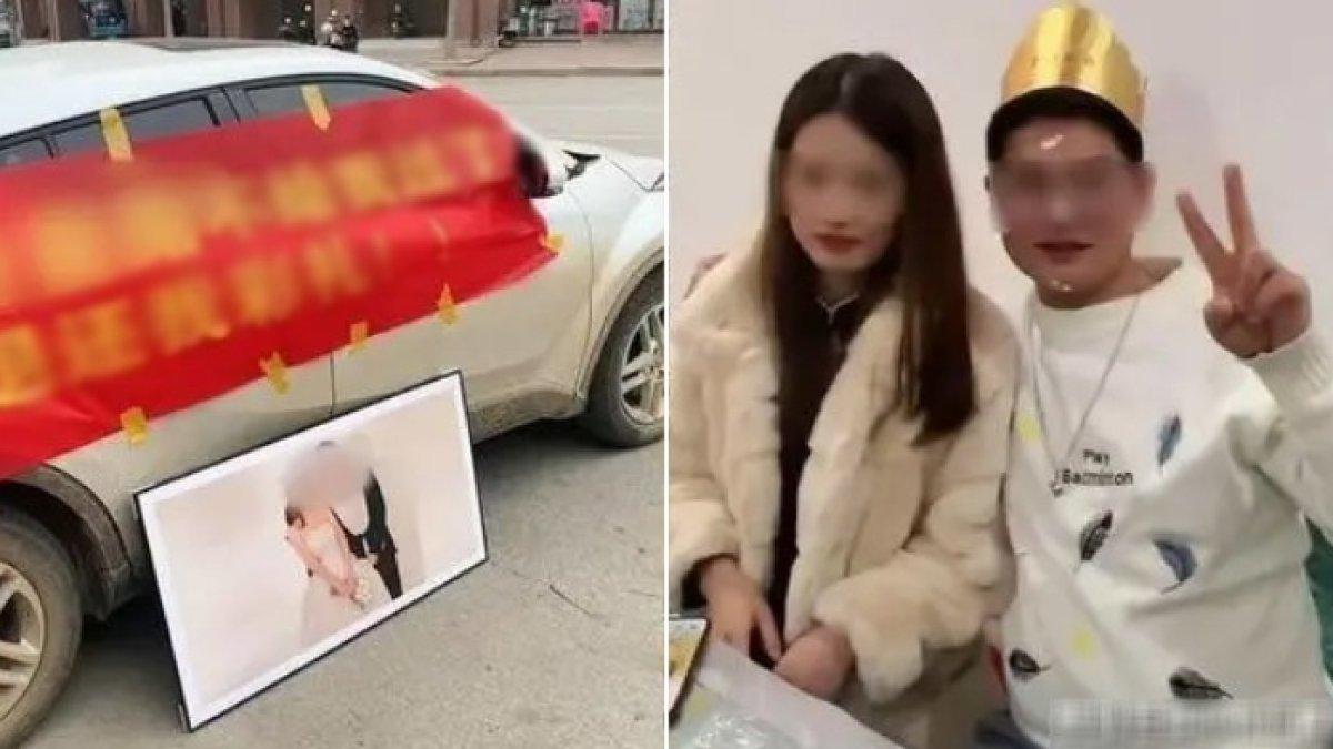 Pria di China demo di depan rumah istrinya yang menghilang setelah baru dinikahi sebulan, minta uang mahar dikembalikan.
