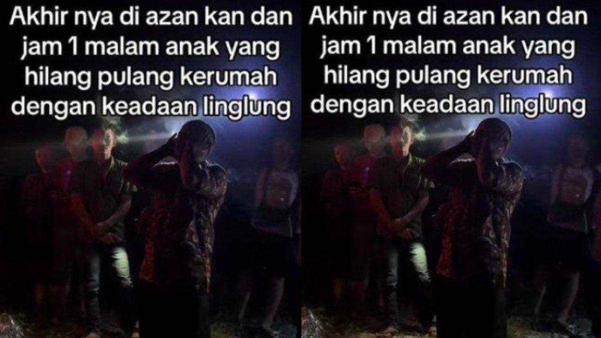 Tangkapan layar video viral pria asal Jambi hilang di hutan mendadak pulang usai diazani. Keadaannya linglung.