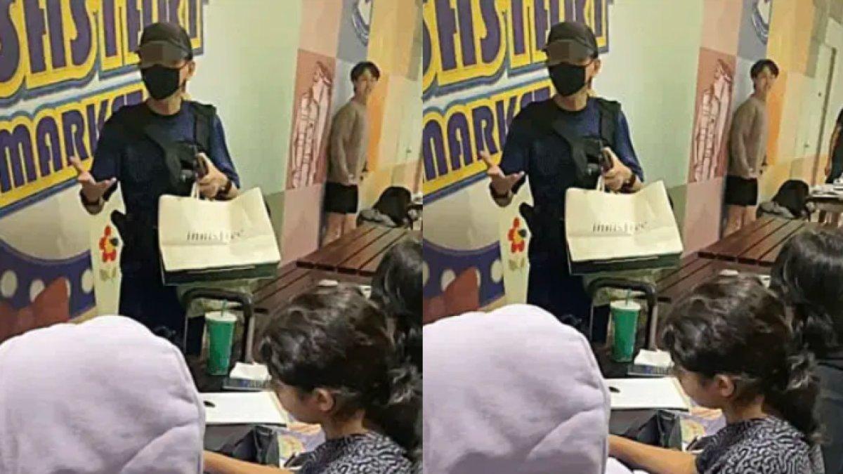 Pria marah-marah tasnya digeser anak sekolah