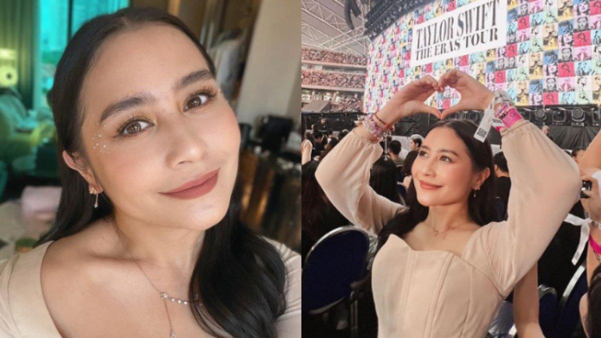 Prilly memakai outfit bertemakan gabungan album Fearless dan Folklore