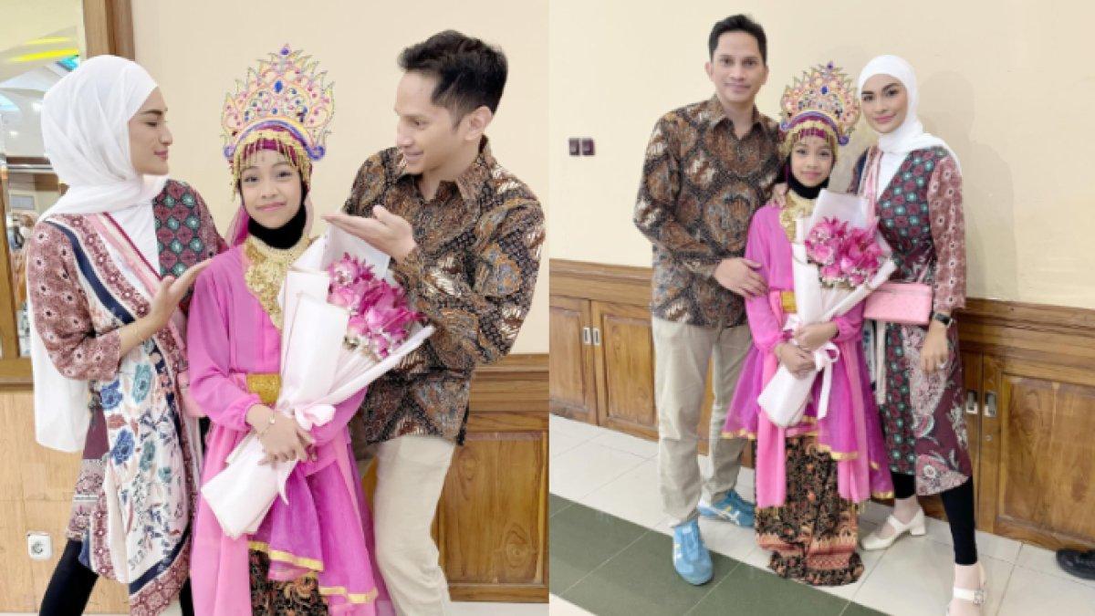 Putri dan Mumtaz sama-sama hadir di acara anak untuk memberikan support.